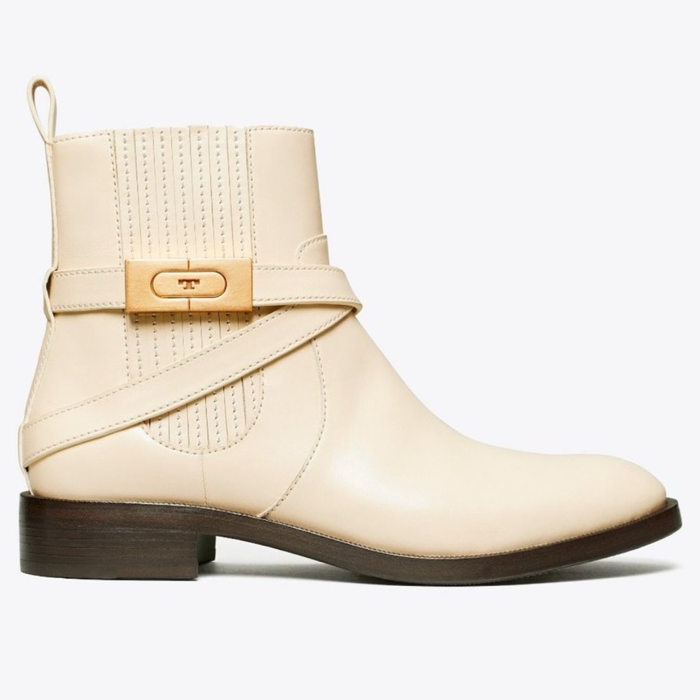 EUC Tory Burch T-Hardware Chelsea Boots in Dulce de Leche size US 10.5 - Picture 2 of 16